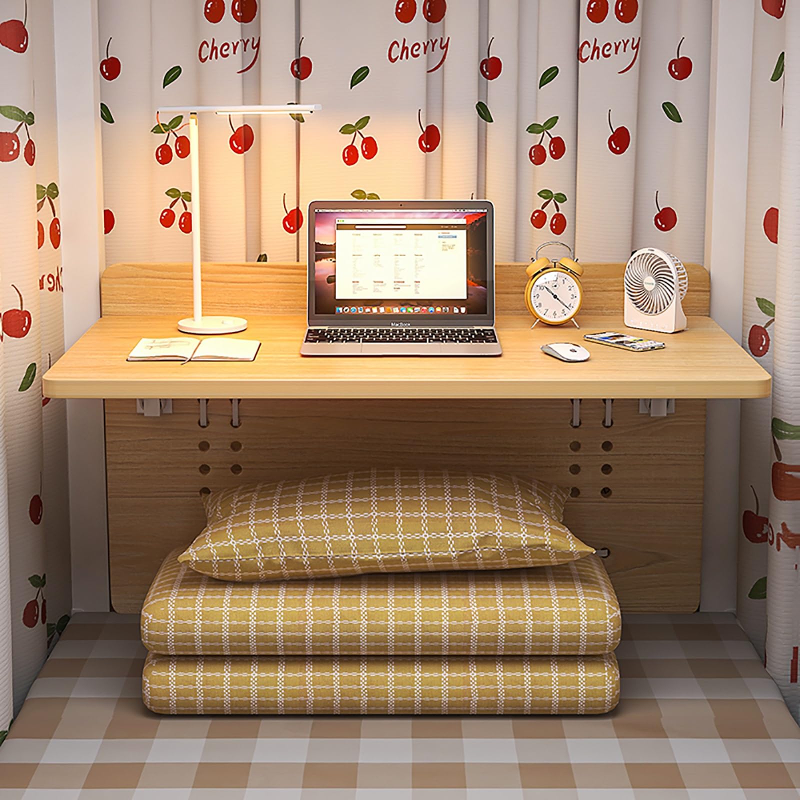 Amazon.co.jp: ベッド上の折りたたみ式吊り下げ学習テーブル、寮